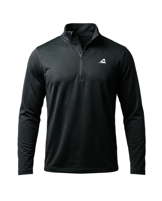 YATE Origin Performance Quarter Zip, front view — warm-up layer for running, gym and training sessions.